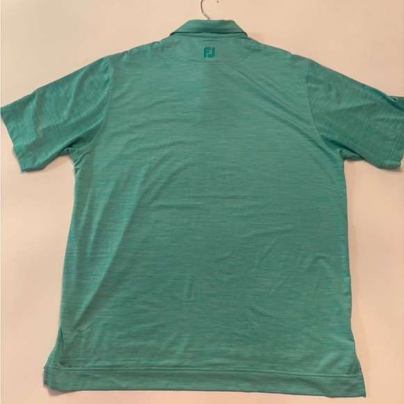 FootJoy Golf Polo Shirt Men’s Large Teal Space-Dye ProDry Performance - Picture 4 of 5